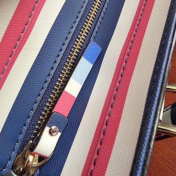 Kate Spade Medium Striped Tote in Red White & Blue PVC WKRU4294 - Picture 11 of 14